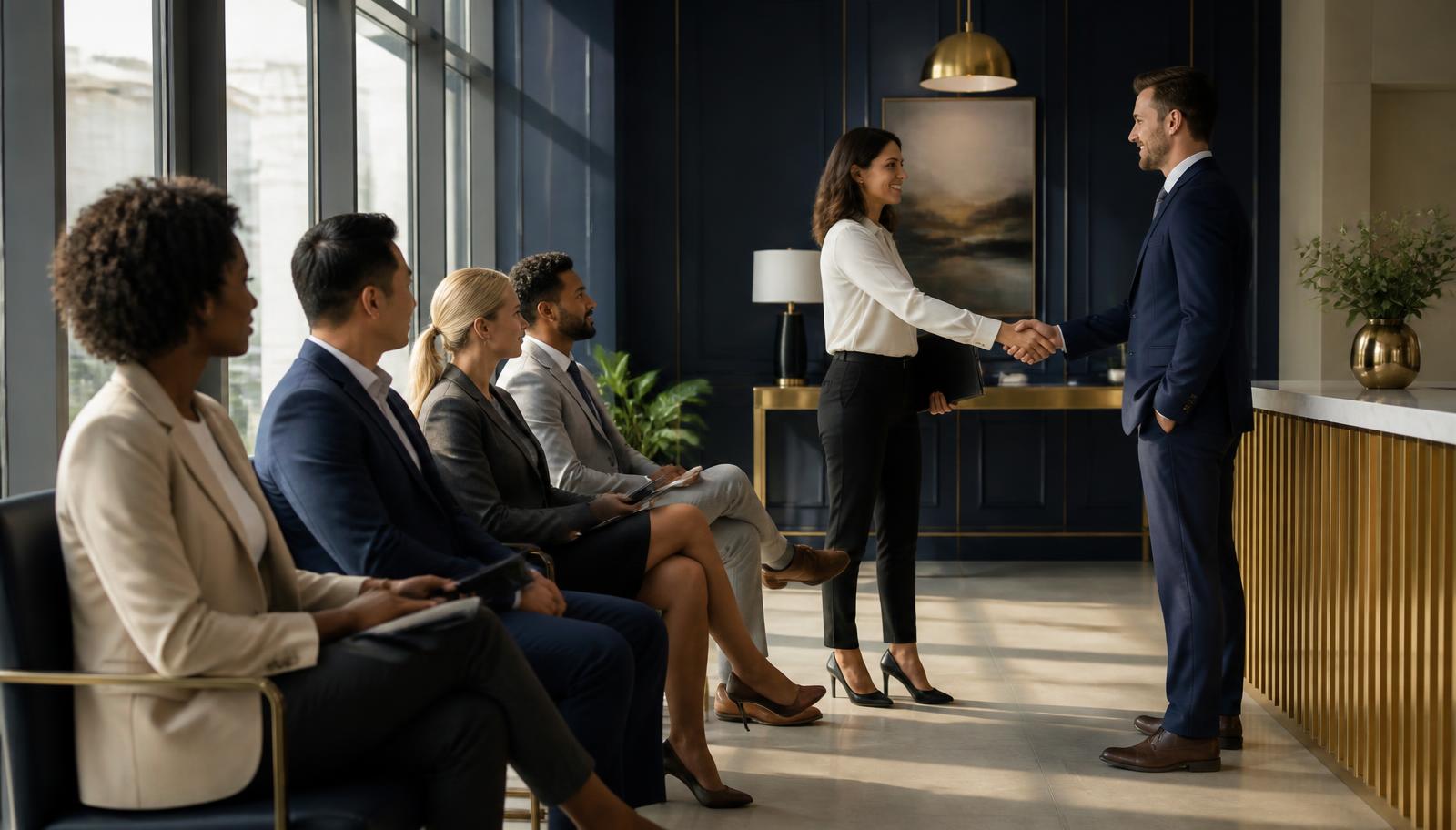 Candidates being welcomed for interviews by a Toiforte recruiter
